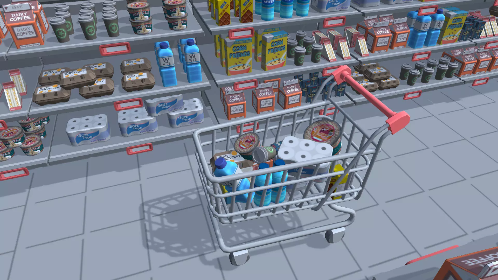 Hyper Casual Supermarket Low-poly 3D model_0