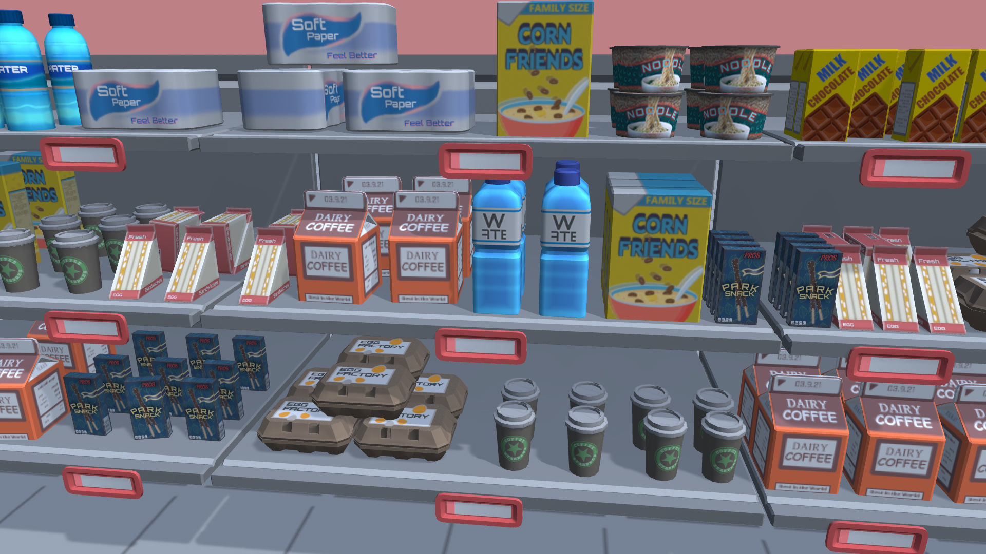 Hyper Casual Supermarket Low-poly 3D model_7
