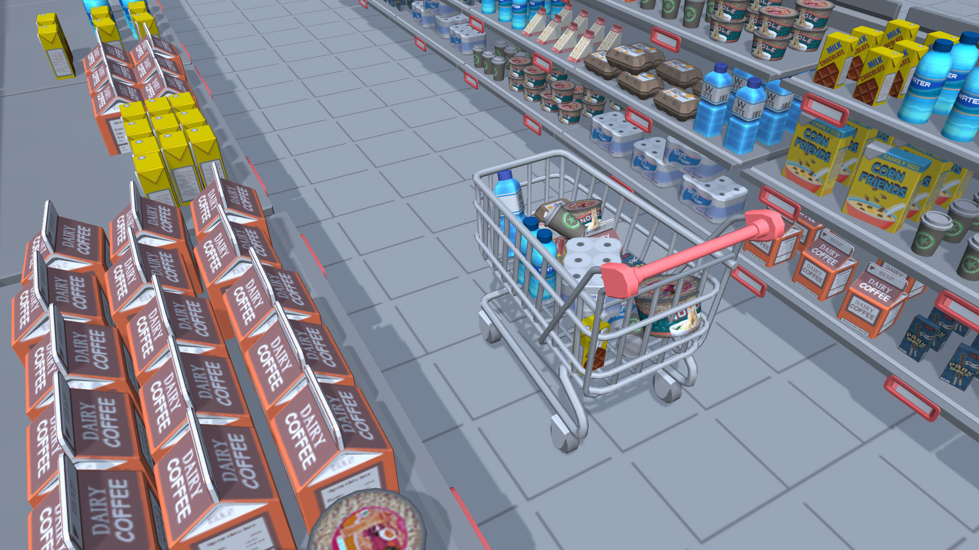Hyper Casual Supermarket Low-poly 3D model_2