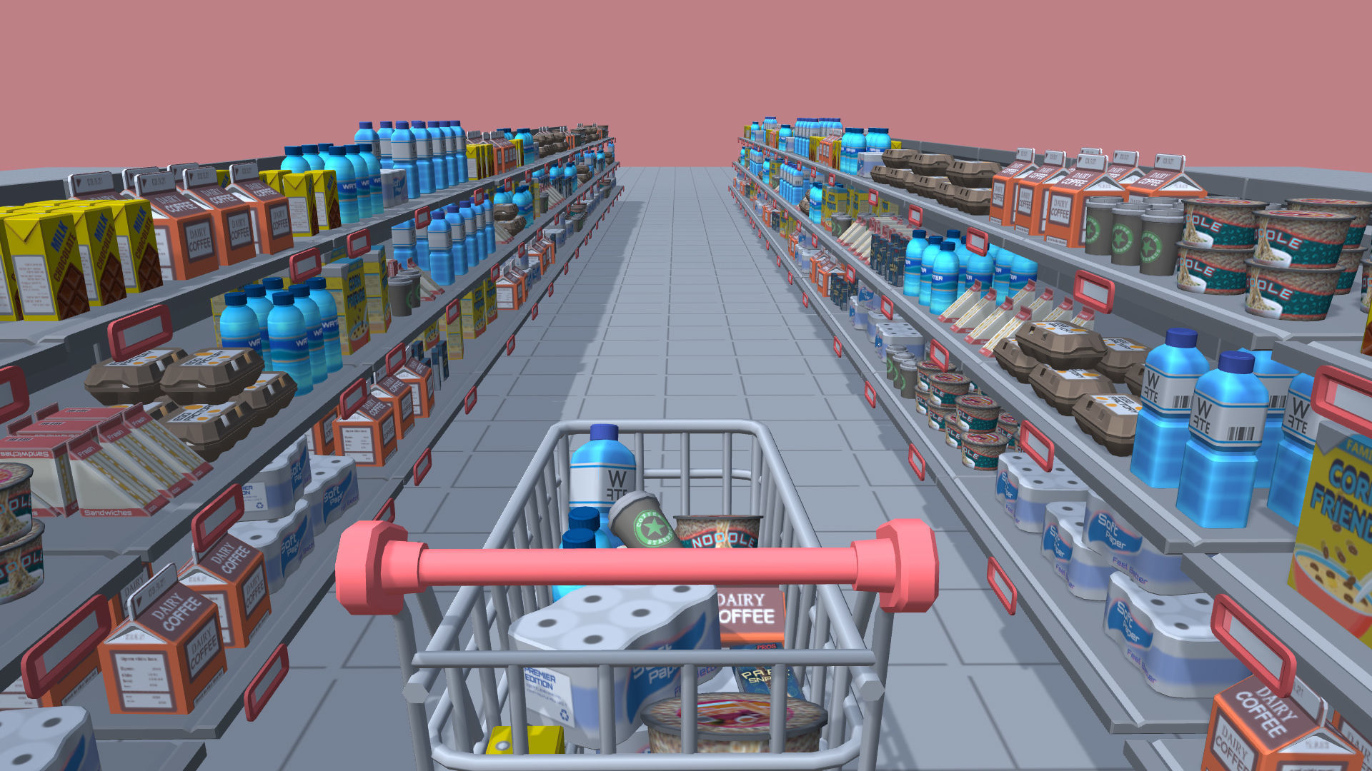 Hyper Casual Supermarket Low-poly 3D model_3