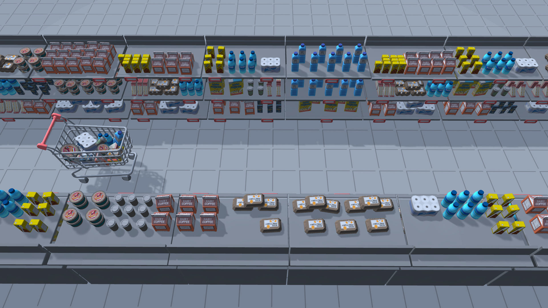 Hyper Casual Supermarket Low-poly 3D model_10