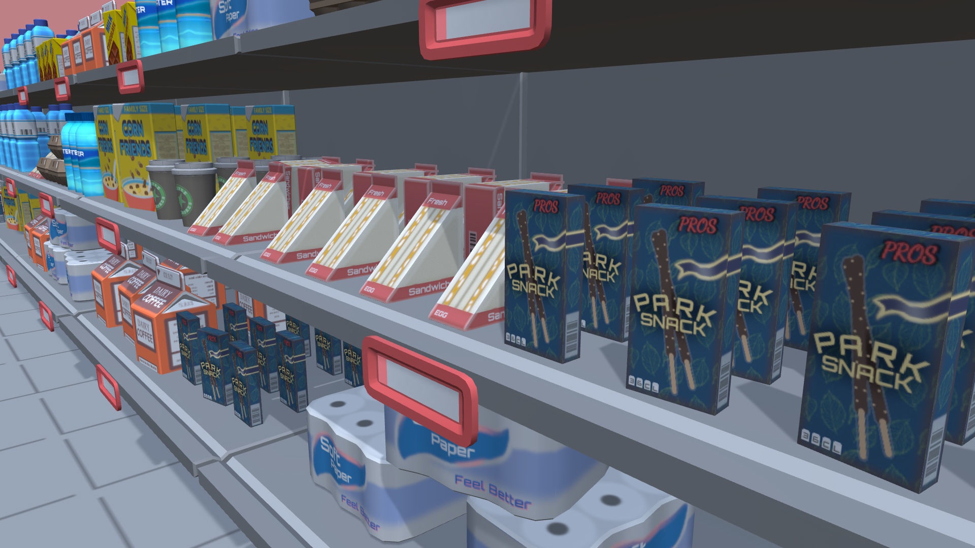 Hyper Casual Supermarket Low-poly 3D model_5