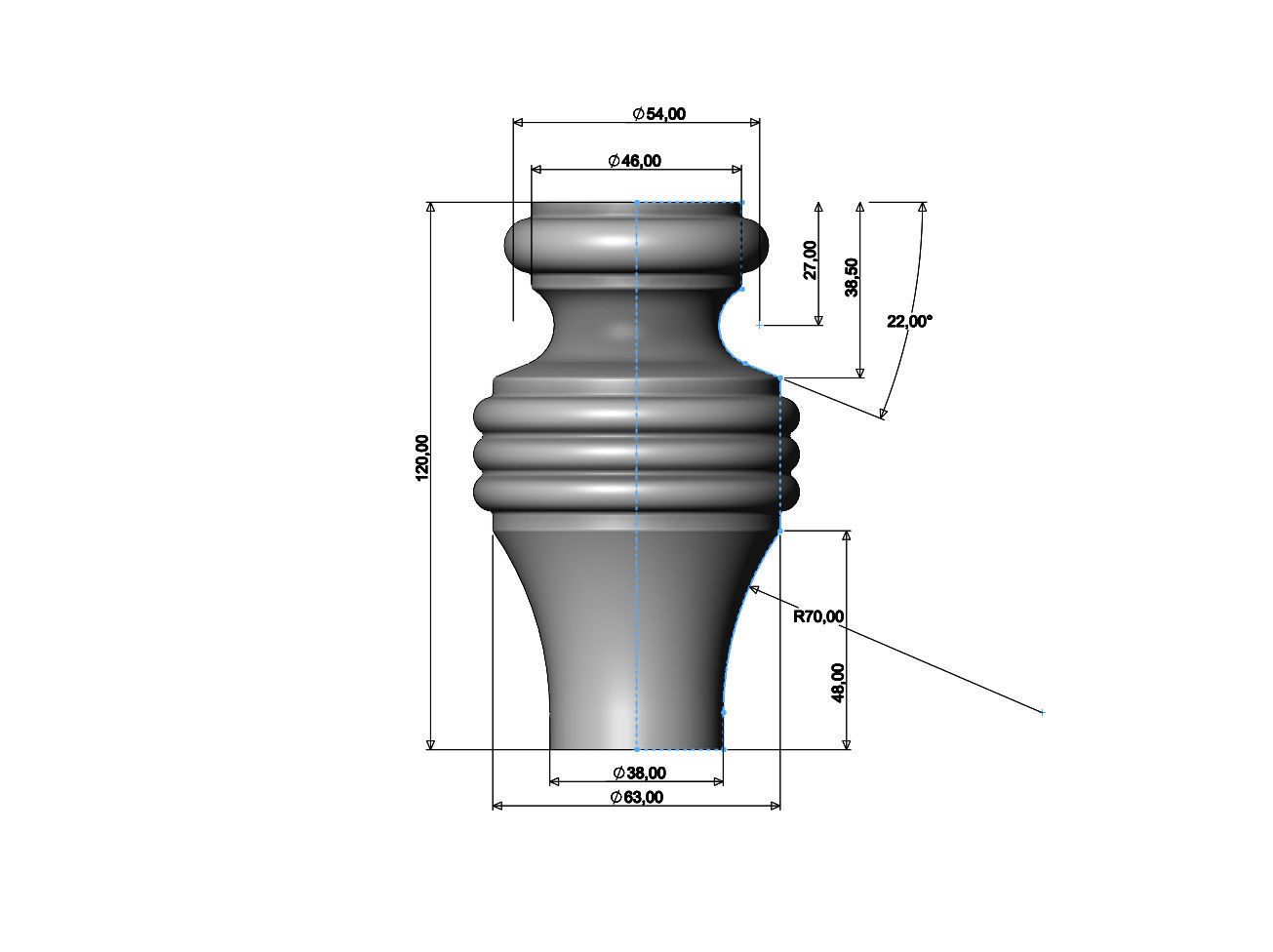 Country French  Foot 3D print model_4