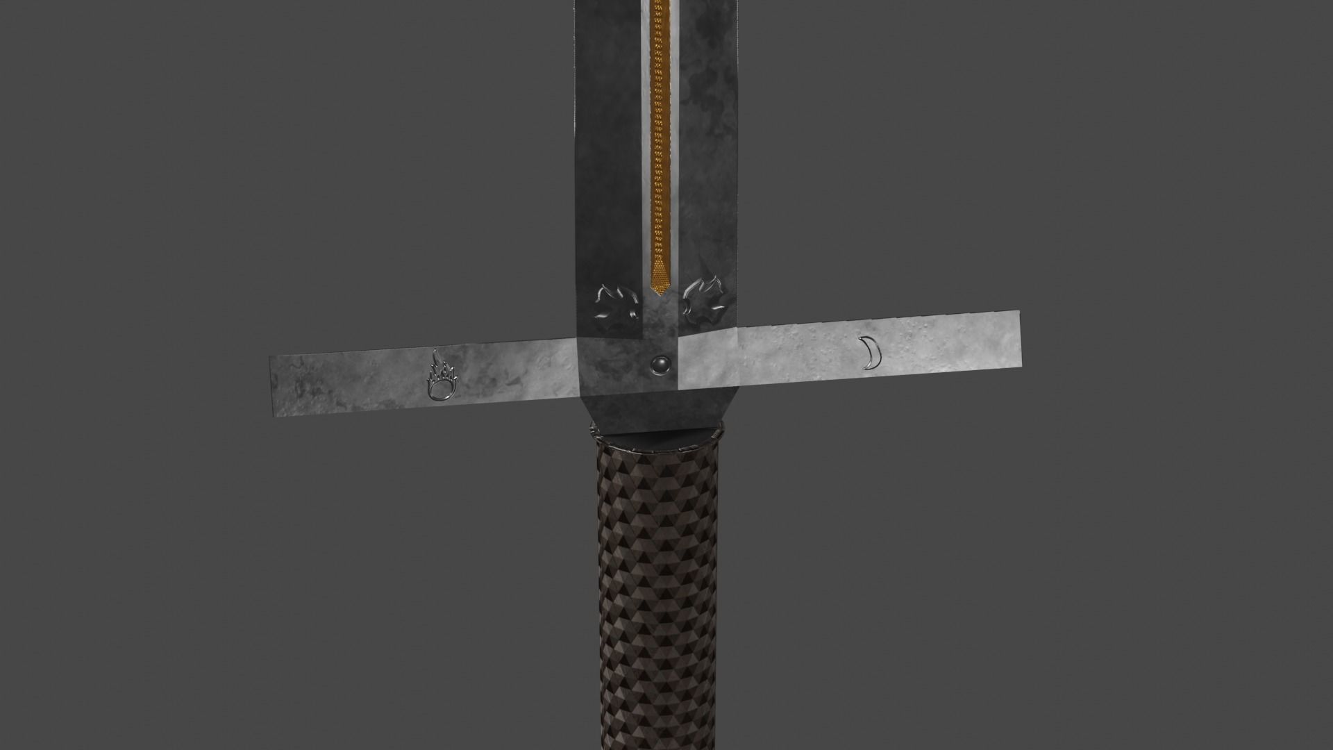 Simple Sword 3D model Low-poly 3D model_2
