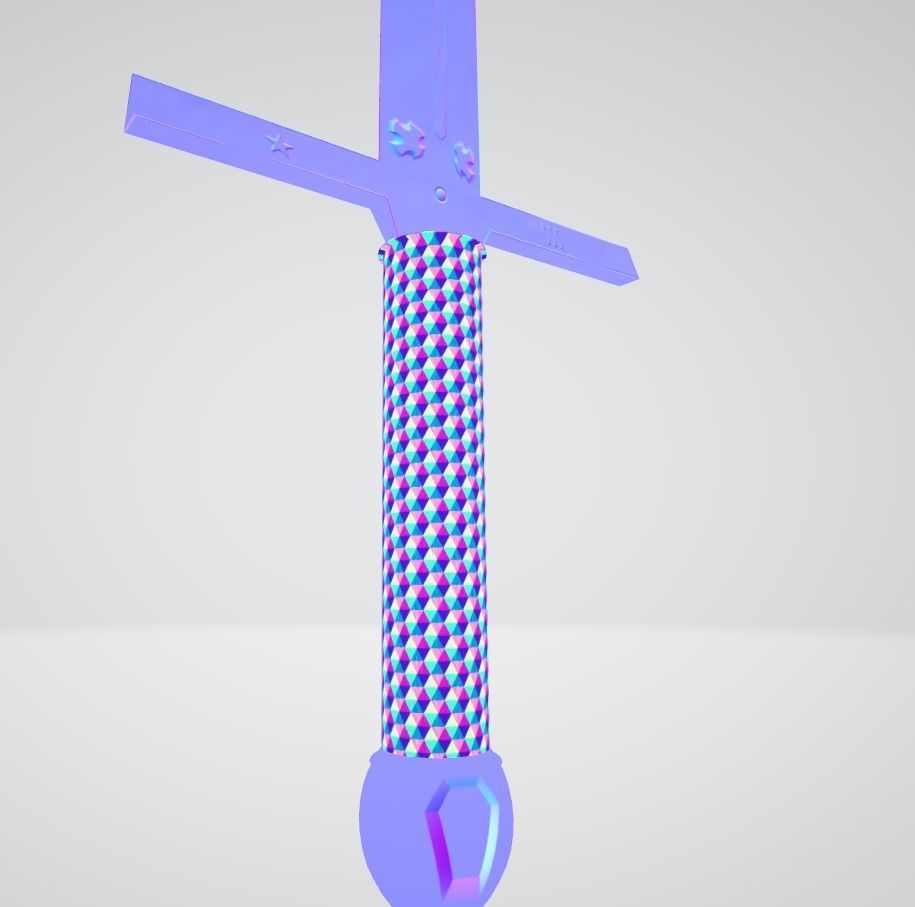 Simple Sword 3D model Low-poly 3D model_8