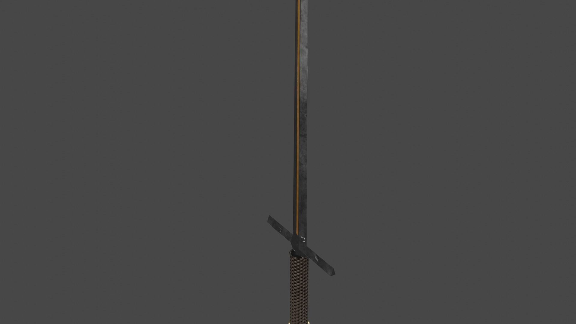 Simple Sword 3D model Low-poly 3D model_4