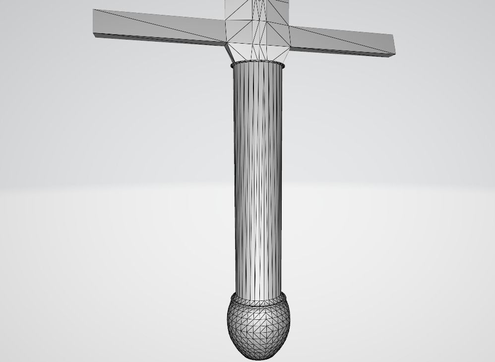 Simple Sword 3D model Low-poly 3D model_6