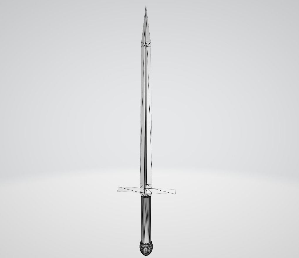 Simple Sword 3D model Low-poly 3D model_5