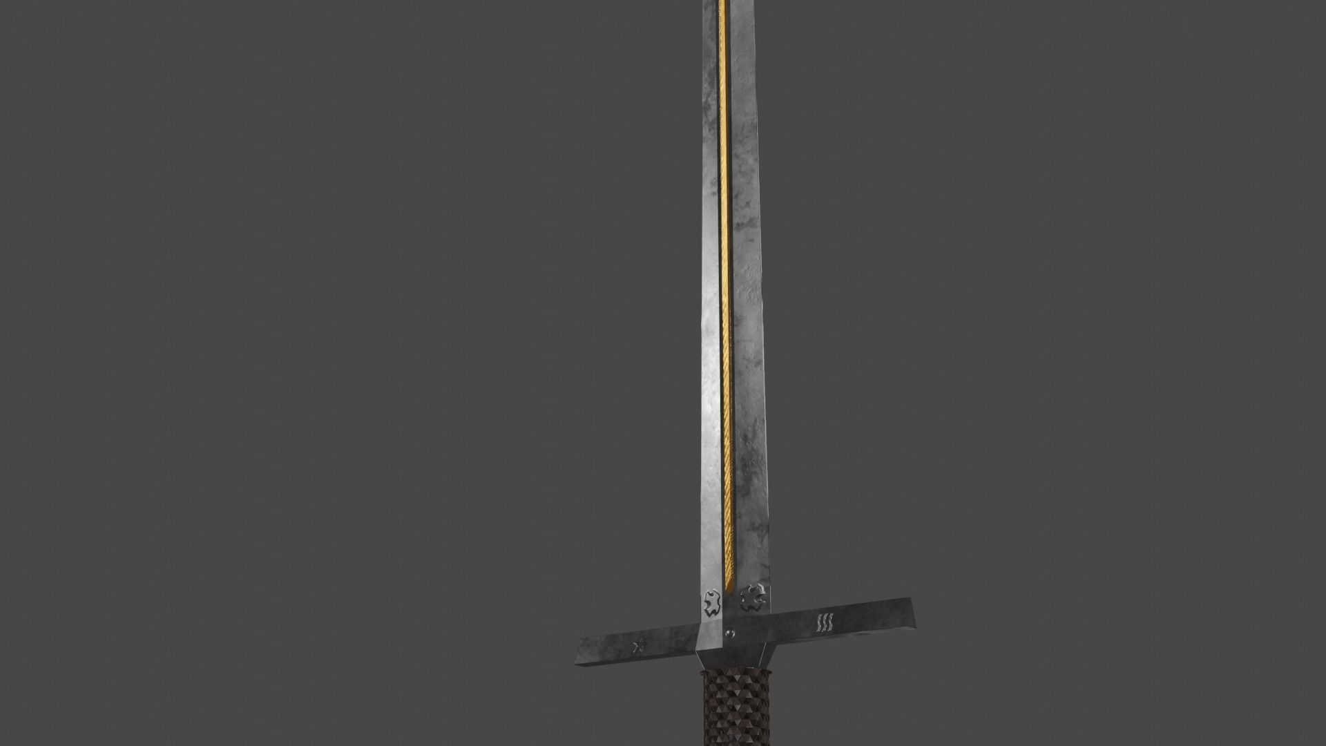Simple Sword 3D model Low-poly 3D model_1