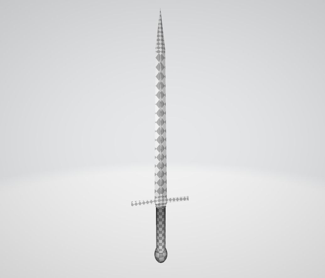 Simple Sword 3D model Low-poly 3D model_7