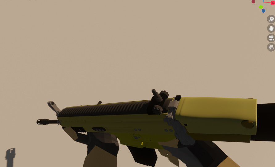 Fps Animated Character With Gun Low-poly 3D model_3