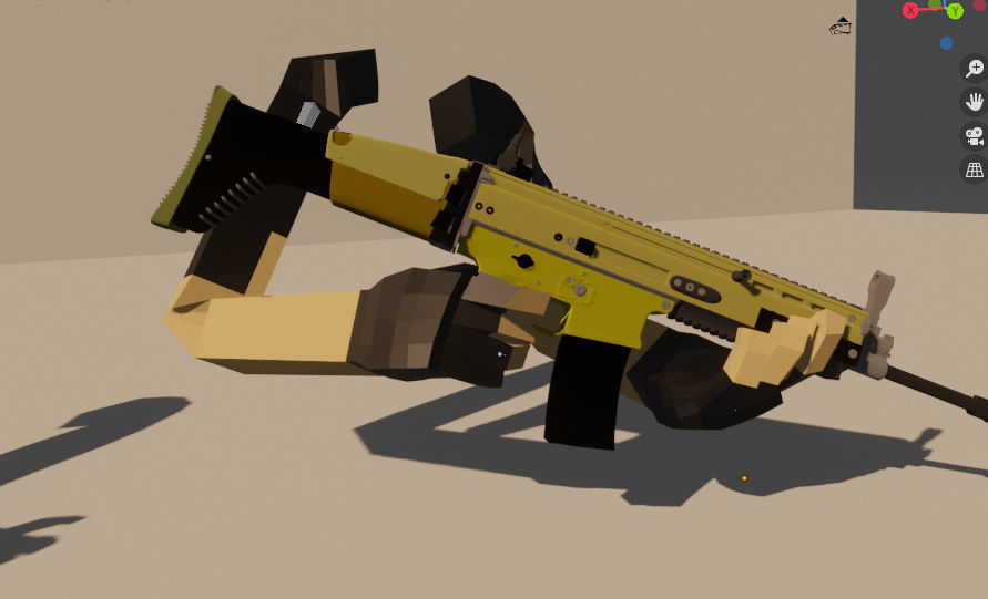 Fps Animated Character With Gun Low-poly 3D model_5