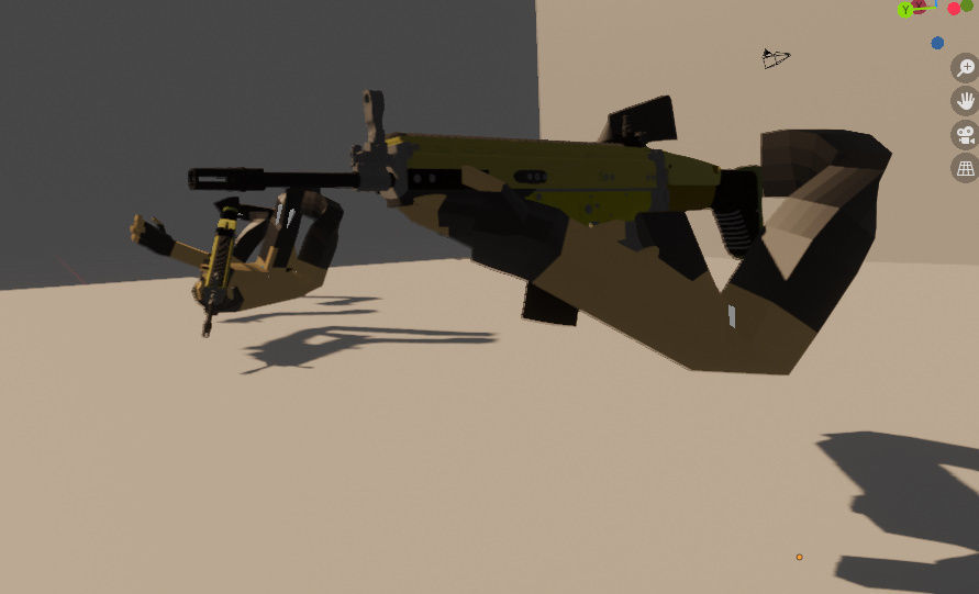 Fps Animated Character With Gun Low-poly 3D model_8