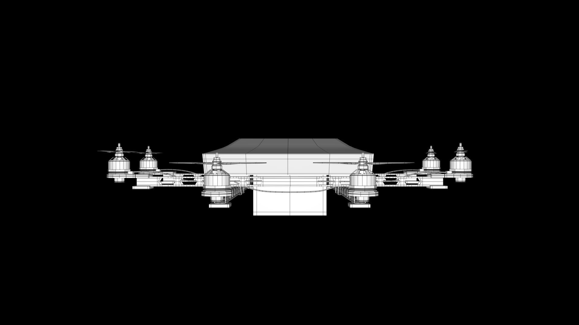 Drone with four propellers 3D model_5