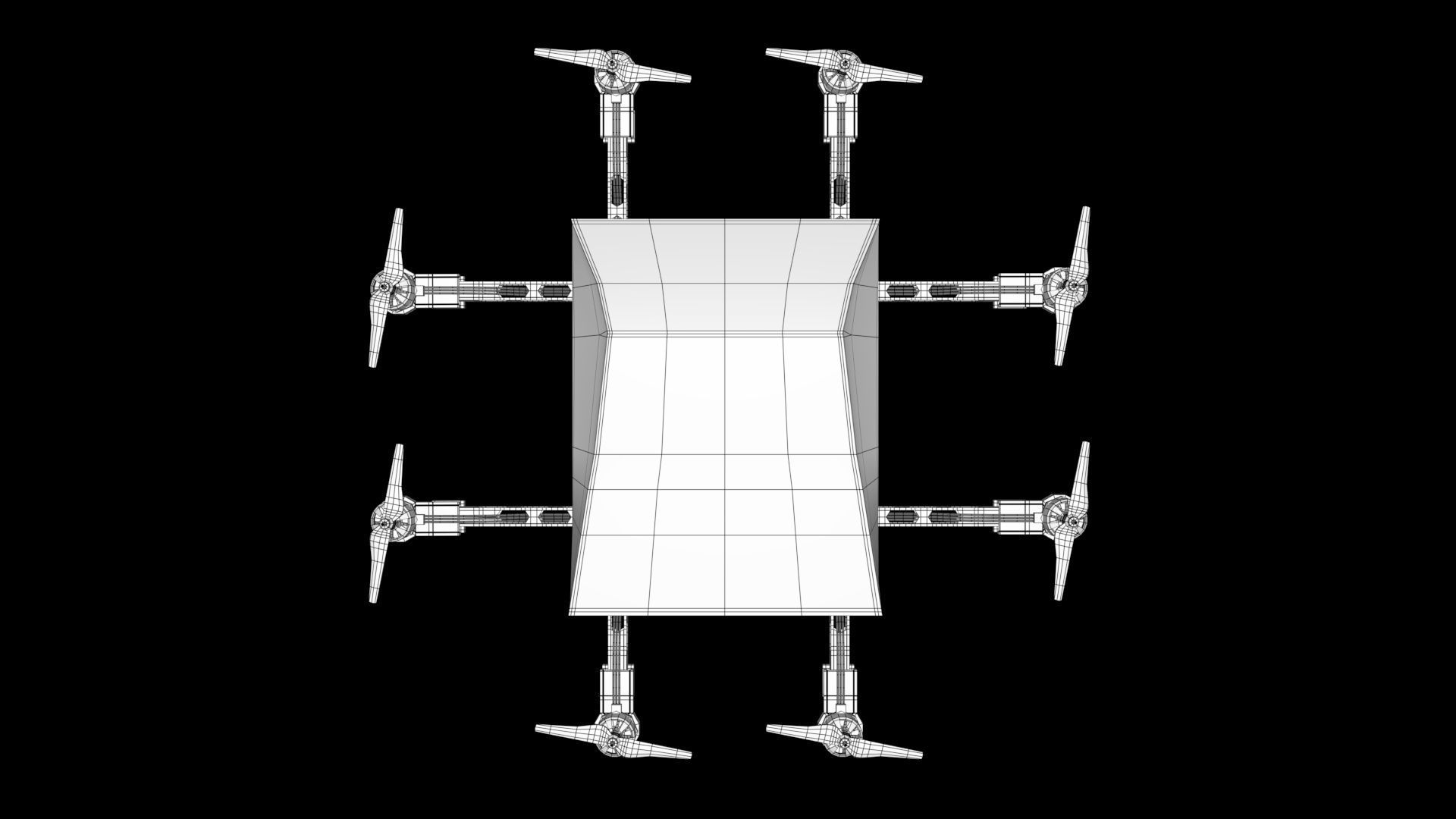 Drone with four propellers 3D model_9