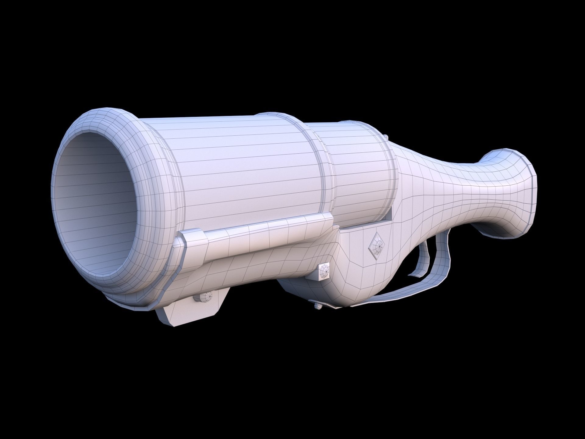 Hand Mortar Bombard  Low-poly 3D model_13