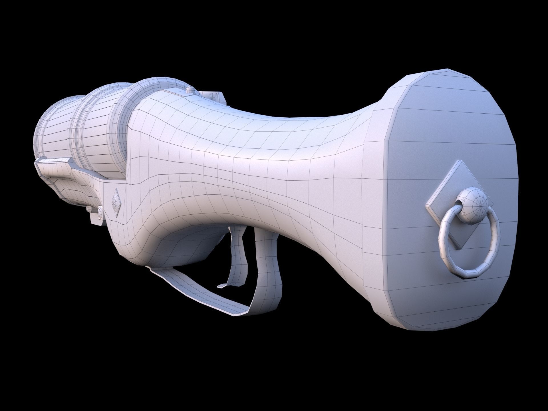 Hand Mortar Bombard  Low-poly 3D model_14