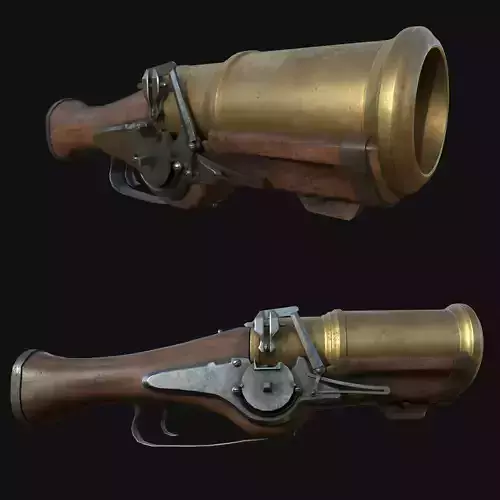 Hand Mortar Bombard  Low-poly 3D model