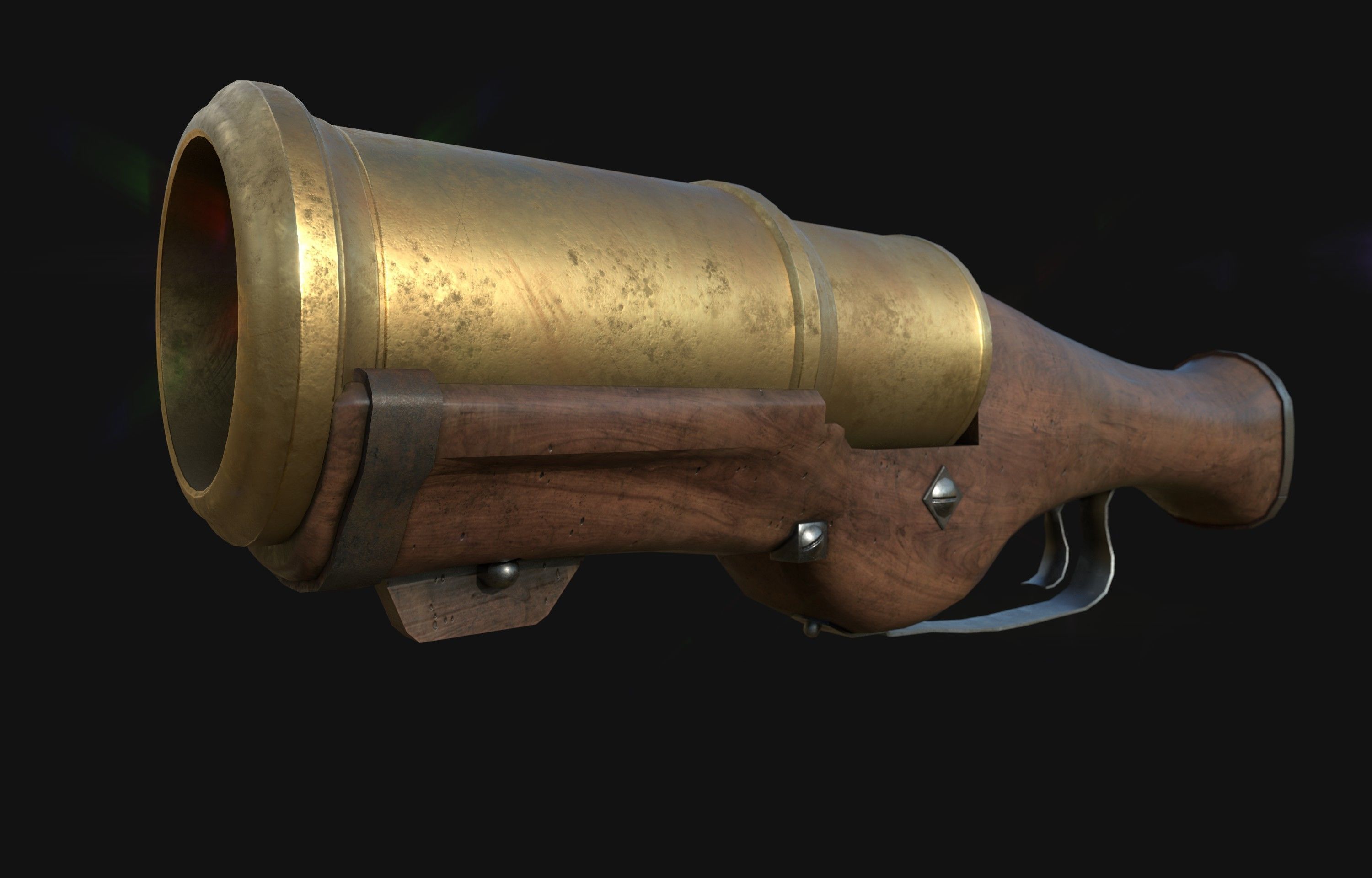 Hand Mortar Bombard  Low-poly 3D model_3