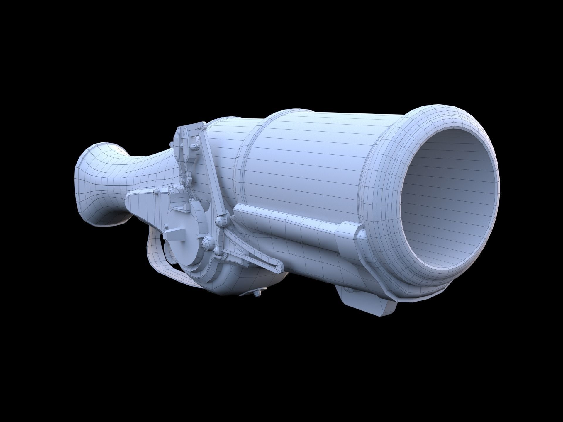 Hand Mortar Bombard  Low-poly 3D model_12