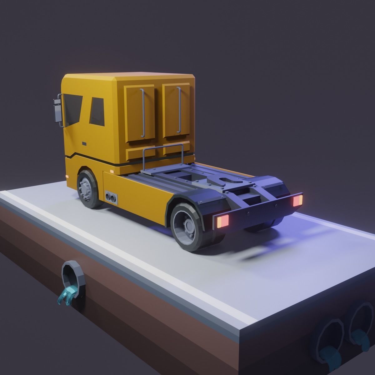Low Poly Truck Low-poly 3D model_2