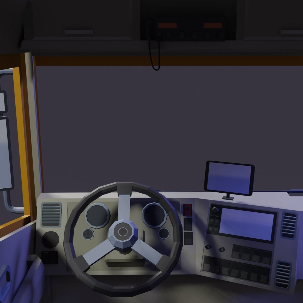 Low Poly Truck Low-poly 3D model_4