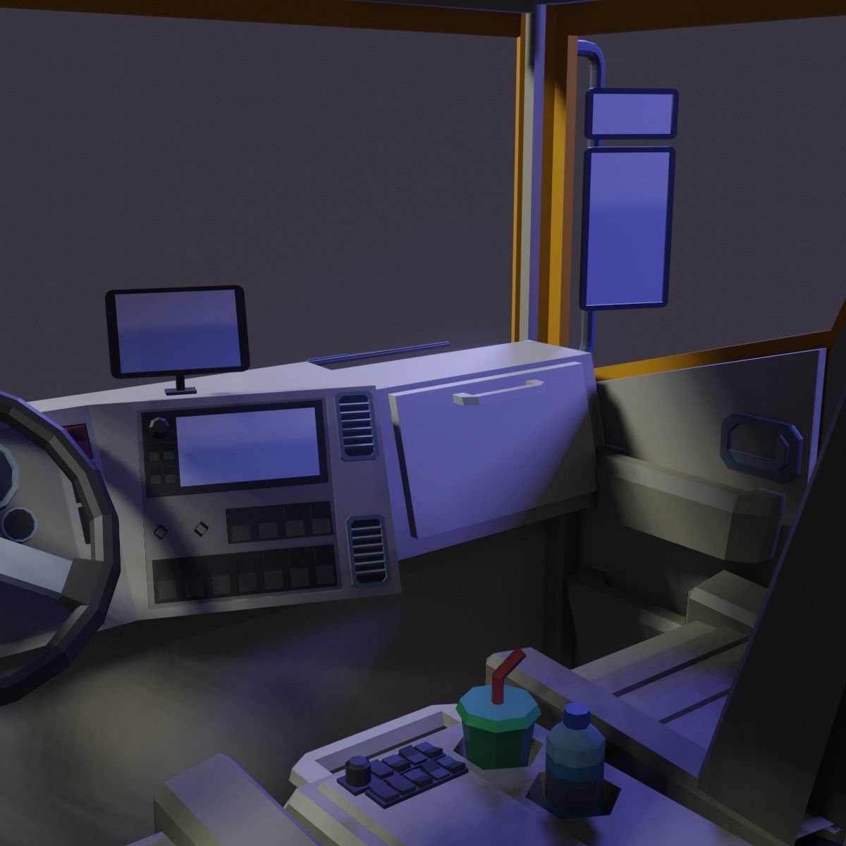 Low Poly Truck Low-poly 3D model_5