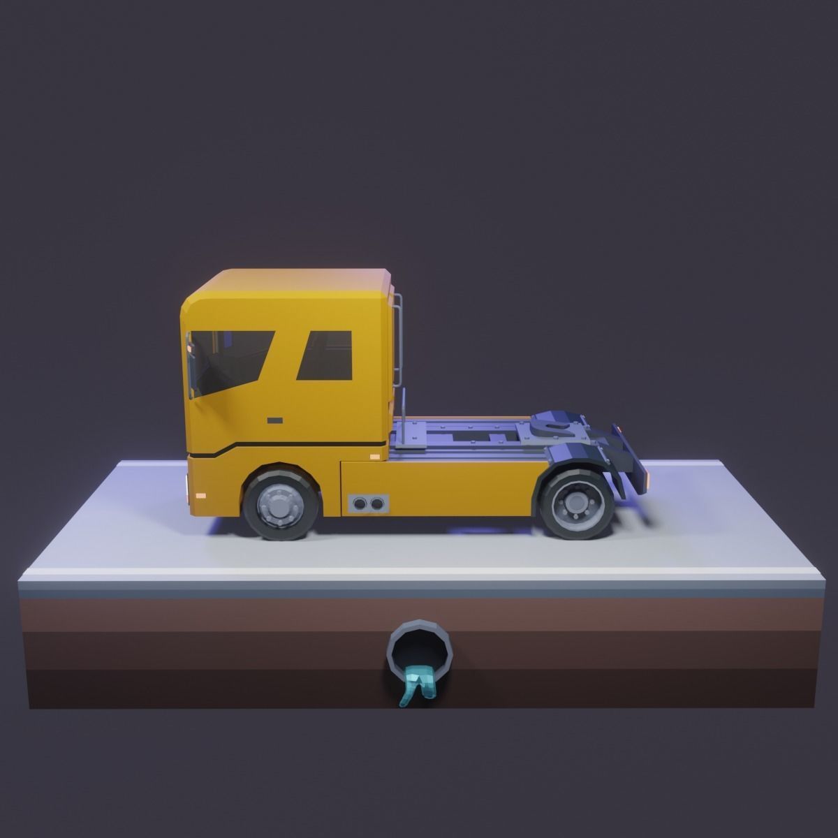 Low Poly Truck Low-poly 3D model_1