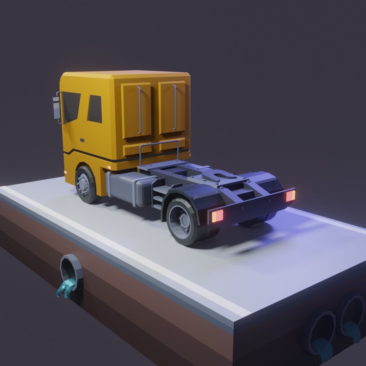 Low Poly Truck Low-poly 3D model_3