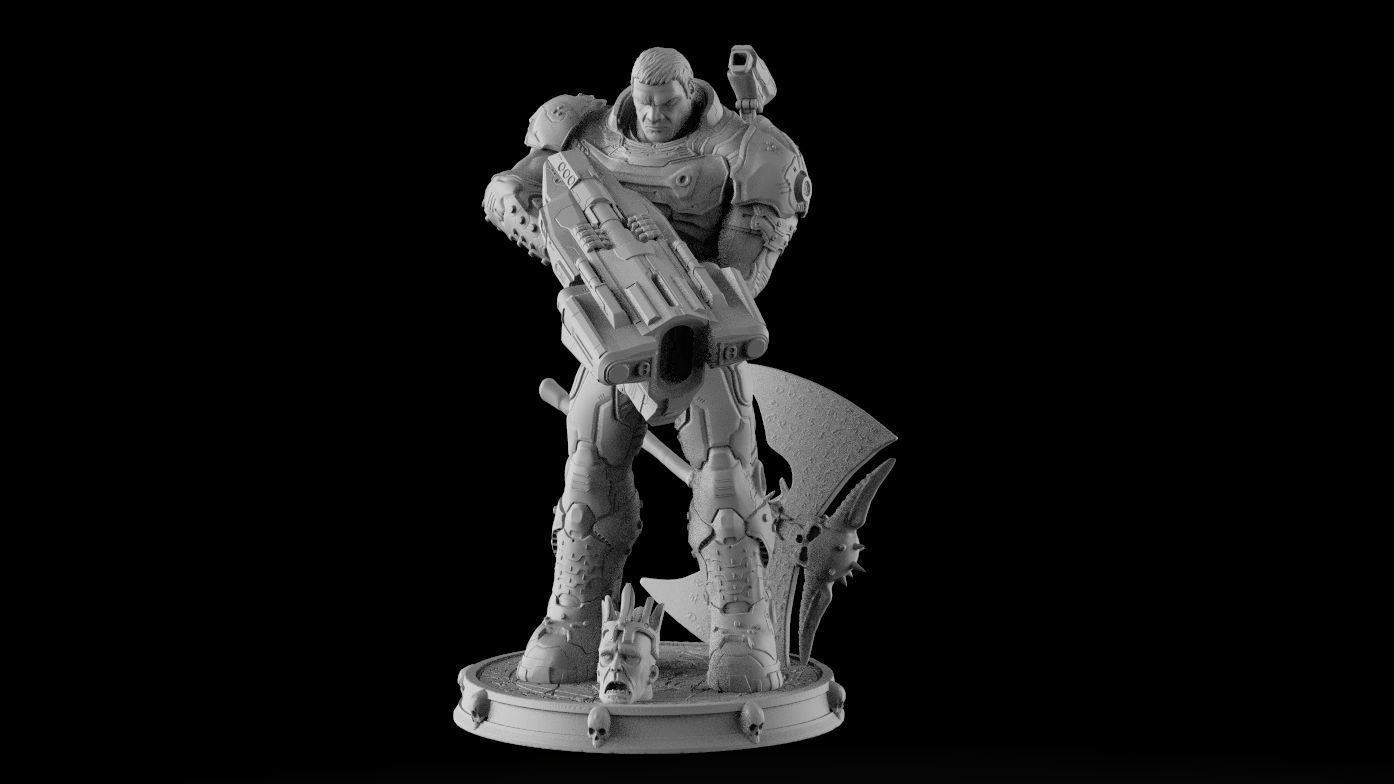 DOOM SLAYER WHITH BGF 3D print model_28