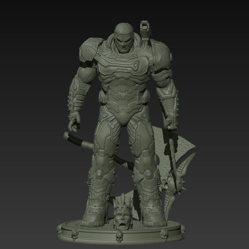 DOOM SLAYER WHITH BGF 3D print model_57