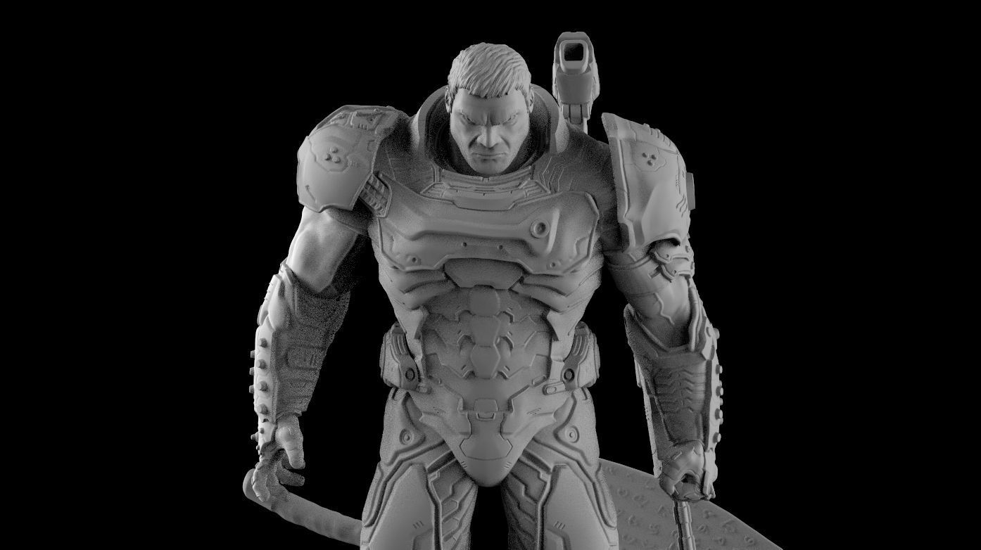 DOOM SLAYER WHITH BGF 3D print model_14