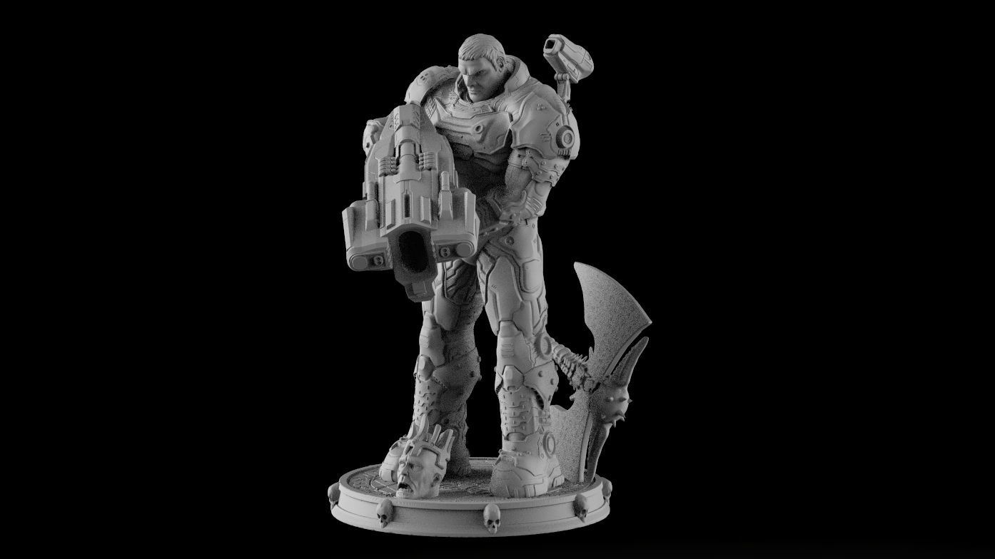DOOM SLAYER WHITH BGF 3D print model_30