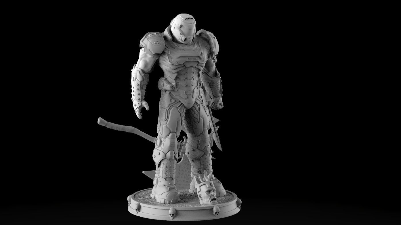 DOOM SLAYER WHITH BGF 3D print model_13