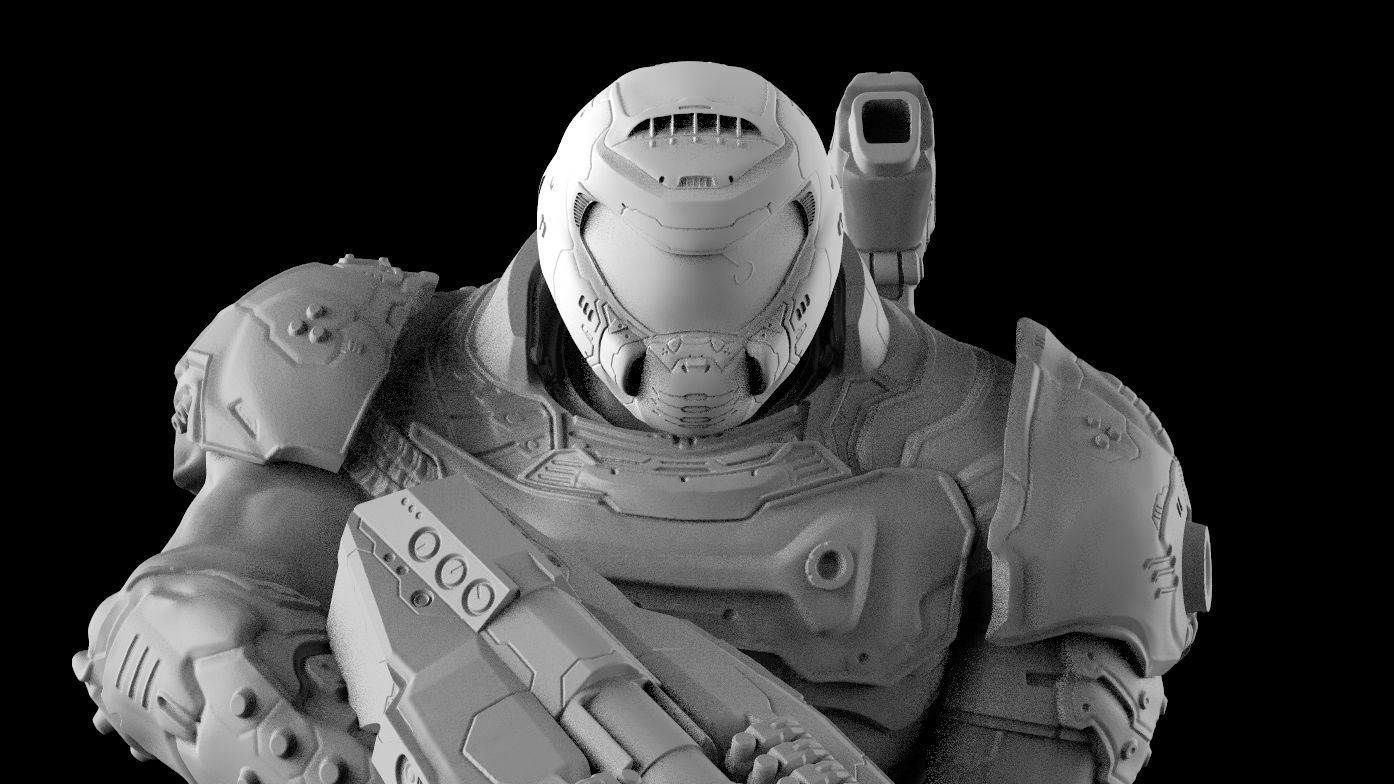 DOOM SLAYER WHITH BGF 3D print model_37