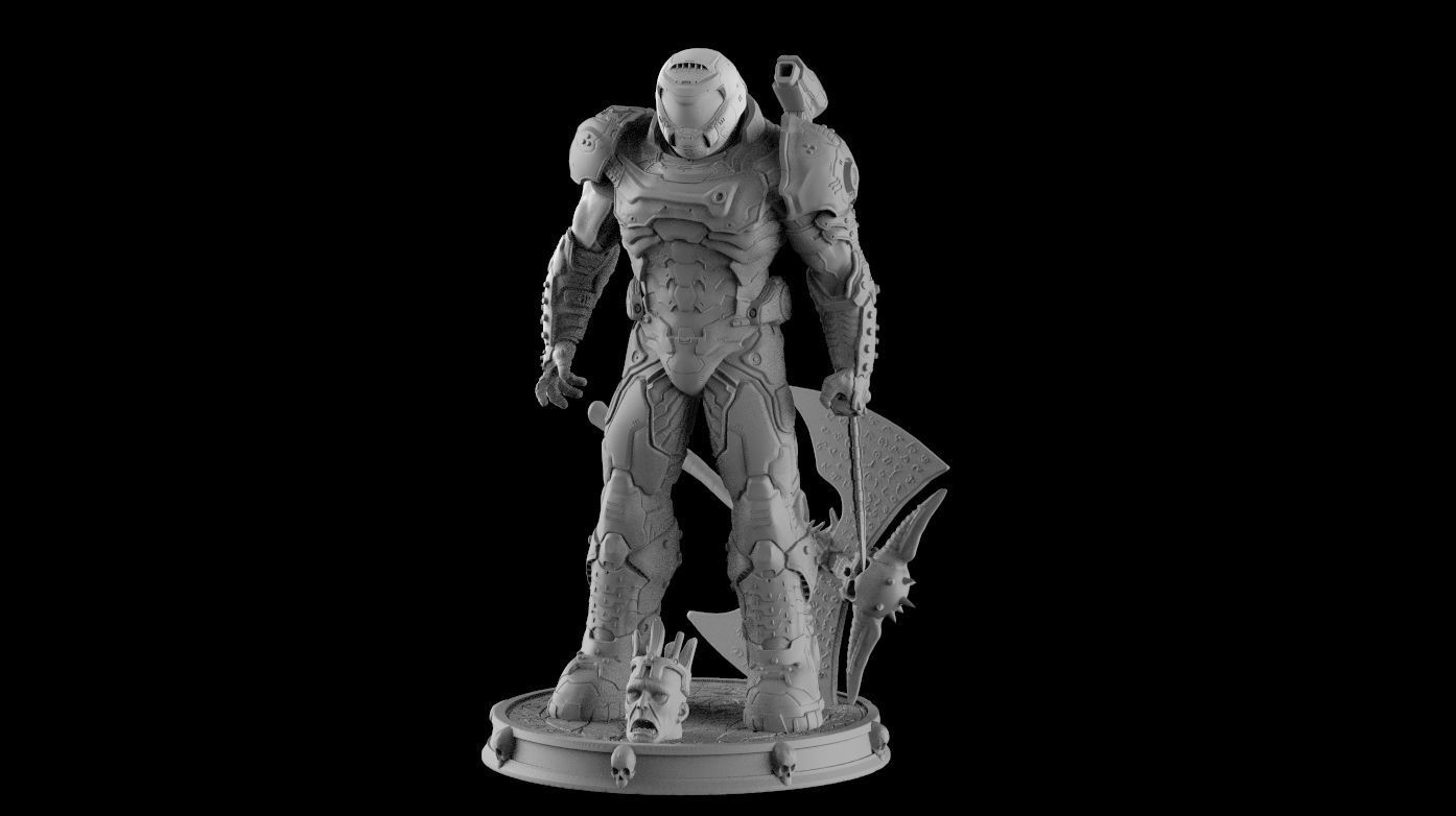 DOOM SLAYER WHITH BGF 3D print model_12