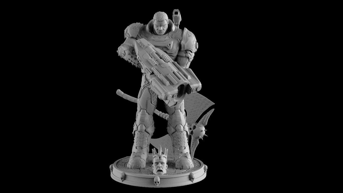 DOOM SLAYER WHITH BGF 3D print model_21