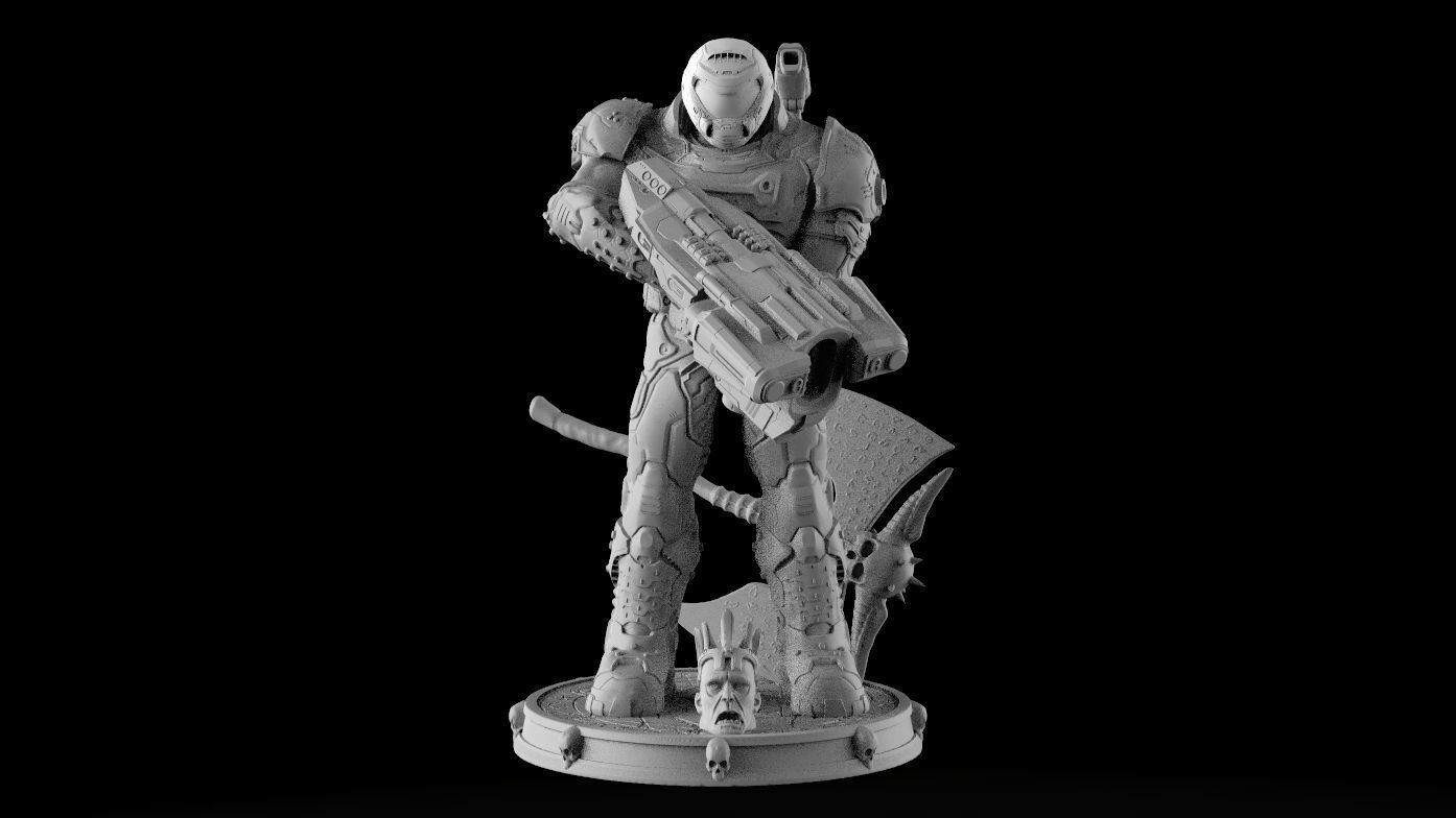DOOM SLAYER WHITH BGF 3D print model_31