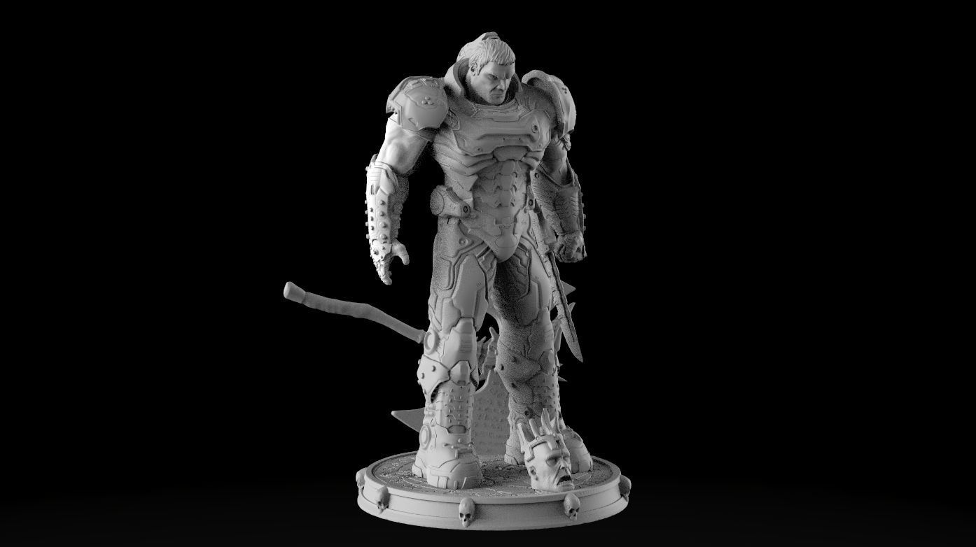 DOOM SLAYER WHITH BGF 3D print model_17