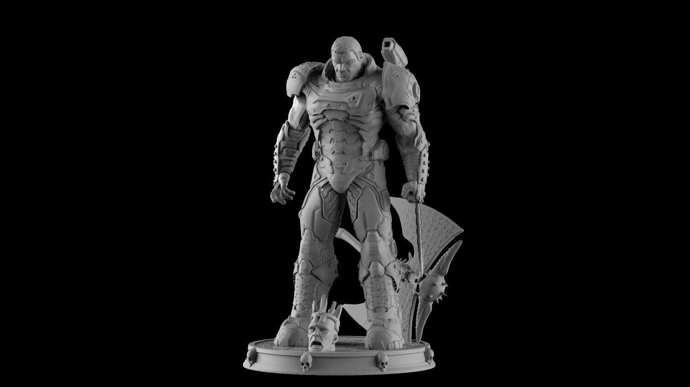 DOOM SLAYER WHITH BGF 3D print model_18