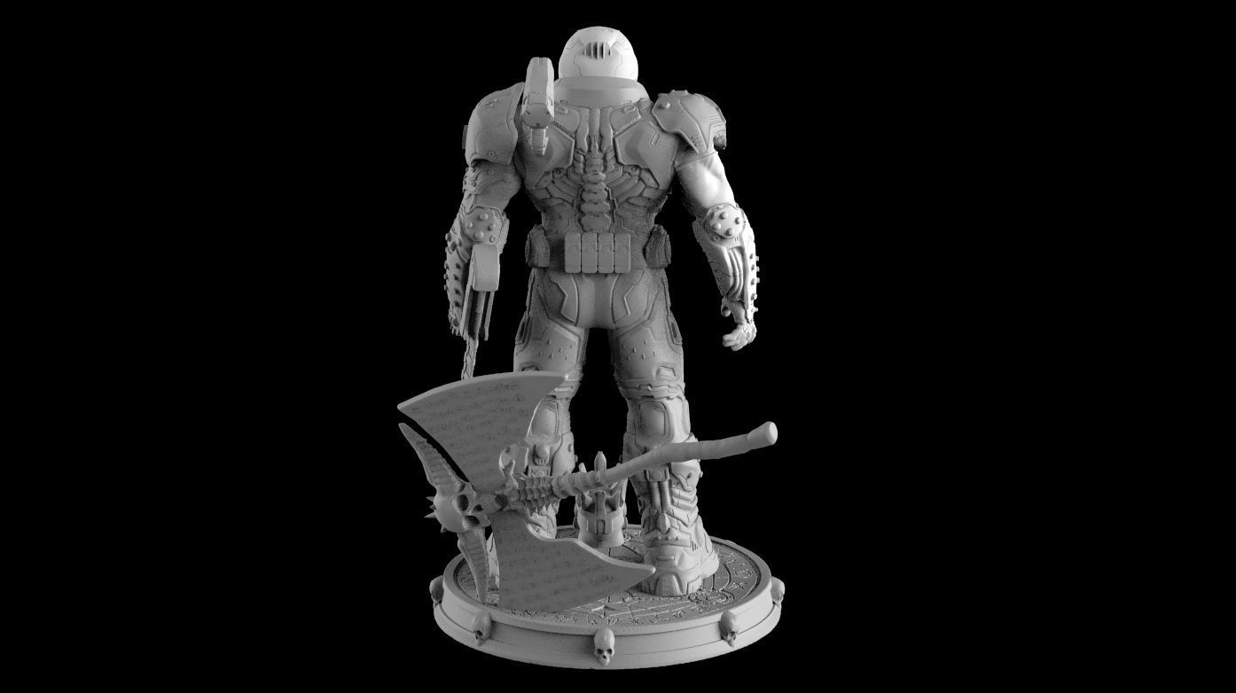 DOOM SLAYER WHITH BGF 3D print model_15