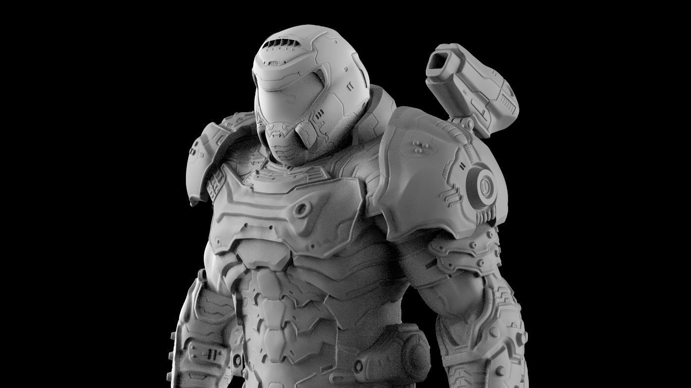DOOM SLAYER WHITH BGF 3D print model_19