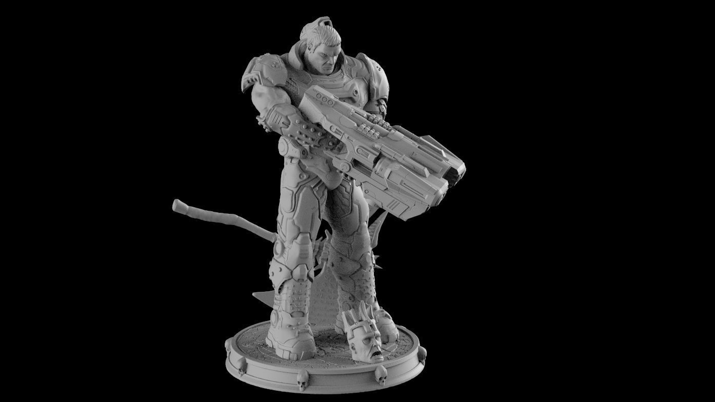 DOOM SLAYER WHITH BGF 3D print model_23