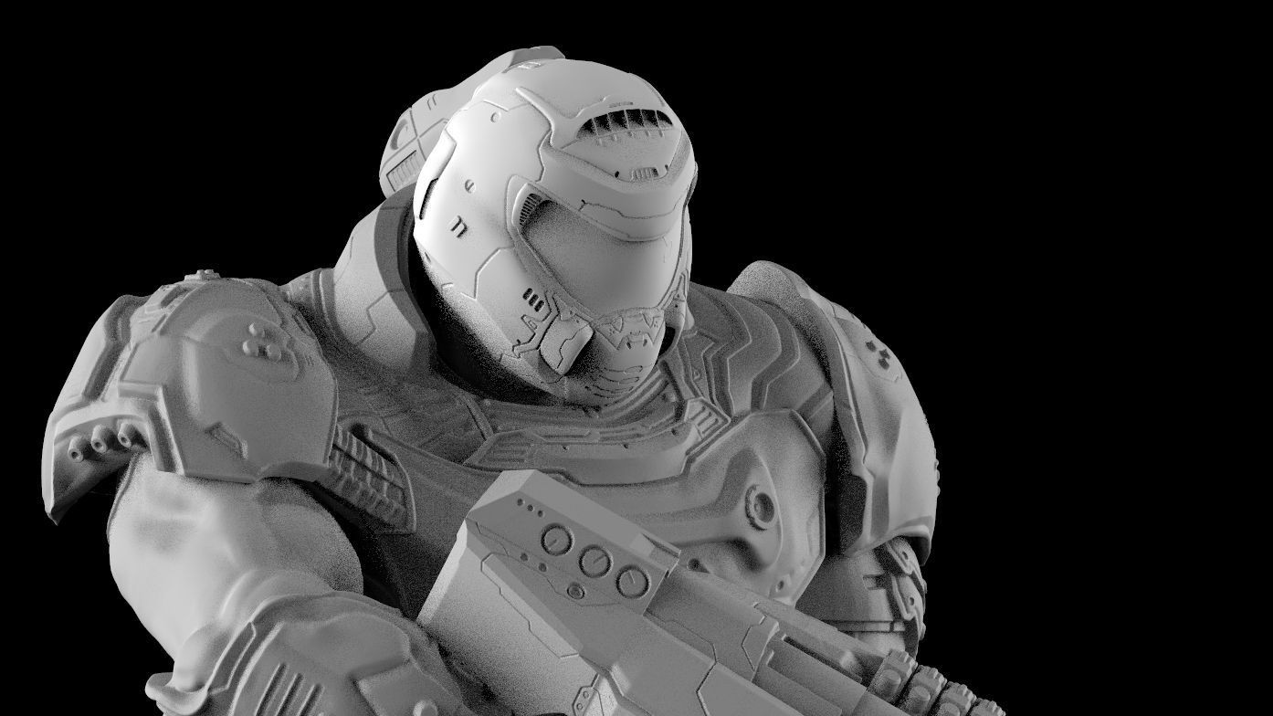 DOOM SLAYER WHITH BGF 3D print model_40