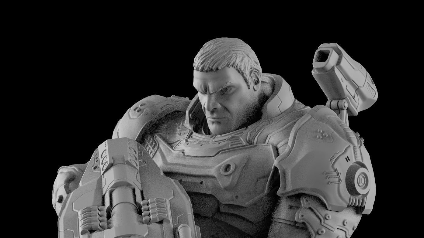 DOOM SLAYER WHITH BGF 3D print model_34