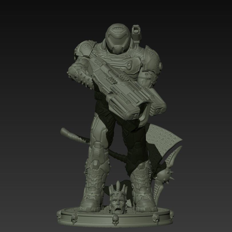 DOOM SLAYER WHITH BGF 3D print model_55