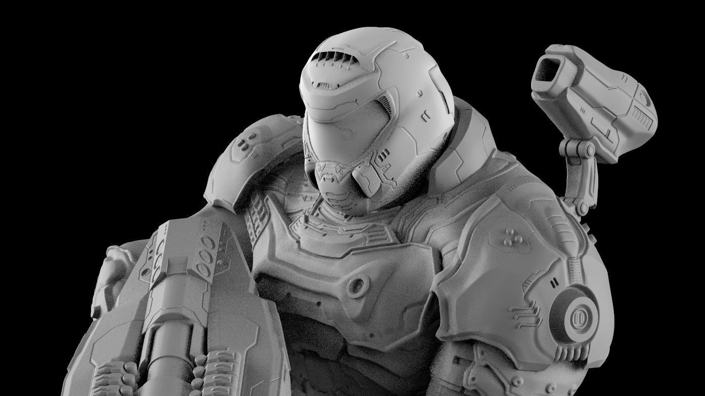 DOOM SLAYER WHITH BGF 3D print model_38