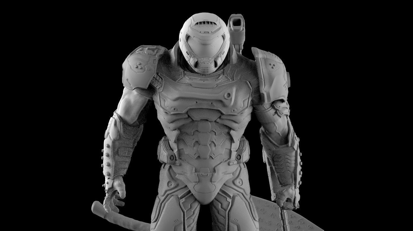 DOOM SLAYER WHITH BGF 3D print model_16