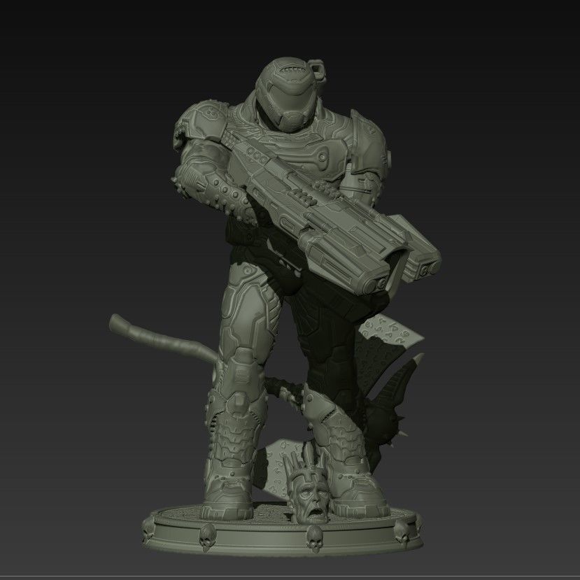 DOOM SLAYER WHITH BGF 3D print model_56