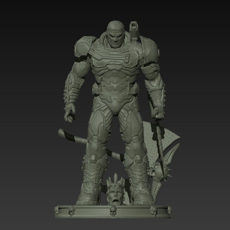 DOOM SLAYER WHITH BGF 3D print model_47